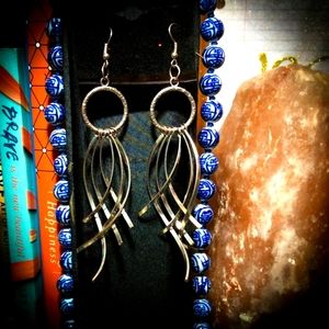 Handmade hammered metal dangle earrings